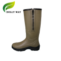 Waterproof  Rubber Boots With PVC Fabric At Top Ykk Side Zipper